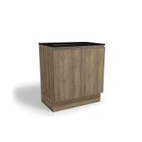 Balcão de Cozinha Maxxi G744 p/ Cooktop 80cm Nogal/Preto - Kappesberg - 1