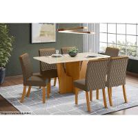 Mesa de Sala Jantar Vértice SC36 + Tampo Madeirado Reto 160x90cm Nature/Off White - Henn - 2