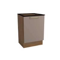 Balcão de Cozinha Botanic M629 1 Porta 60cm p/ Cooktop - Kappesberg Nogueira/Fendi/Preto - Kappesberg - 1