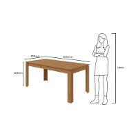 Mesa de Sala Jantar Athenas + Tampo Madeirado 180x90cm Amêndoa - Lopas - 3