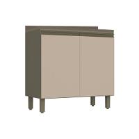 Balcão de Cozinha Modulado  Connect 2 Portas c/ Tampo Duna/Cristal - Henn - 1