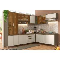 Balcão de Cozinha Modulado  Connect 2 Portas c/ Tampo Duna/Cristal - Henn - 4