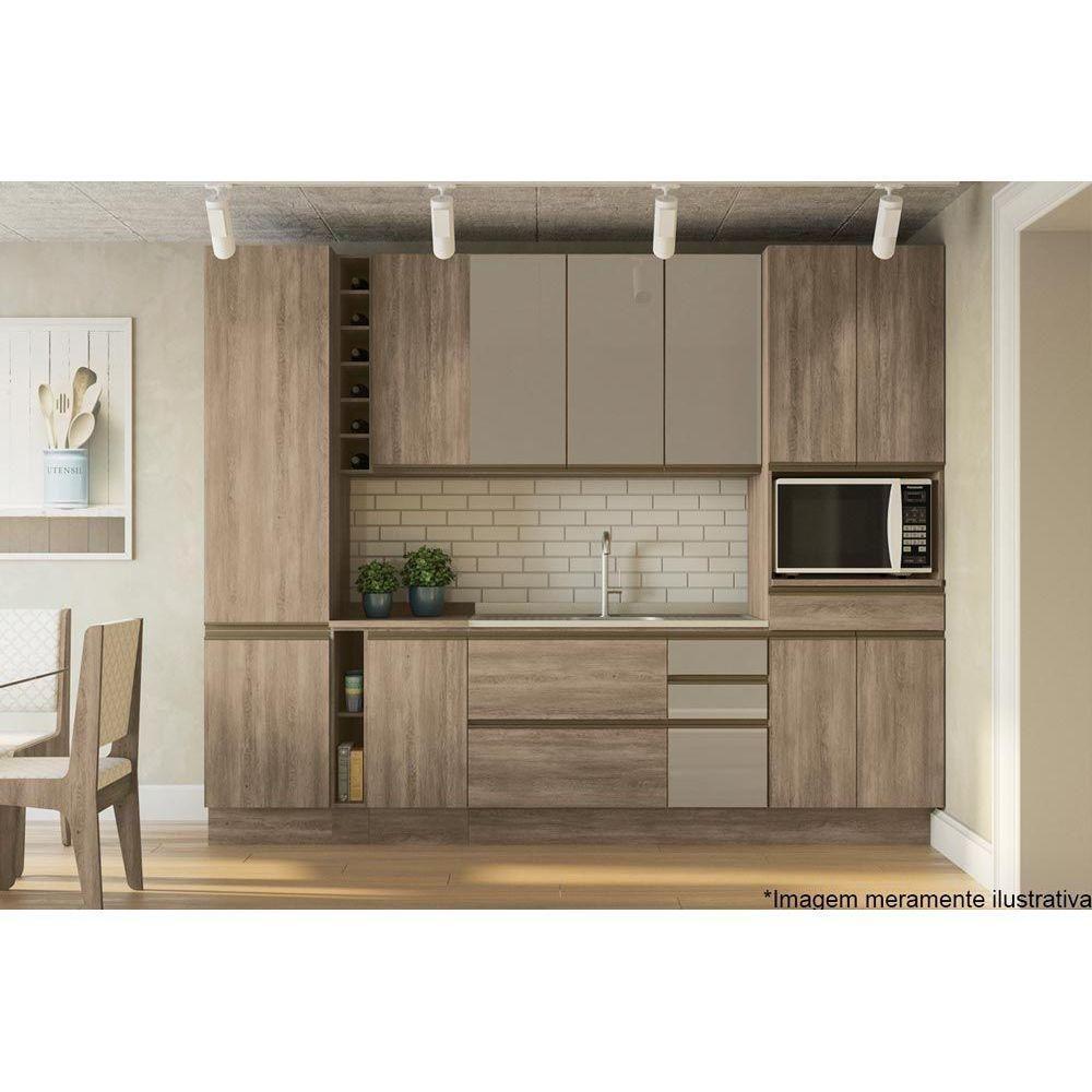 Balcão de Cozinha Modulado  Maxxi G741 c/ 1 Porta s/ Tampo Nogal - Kappesberg - 2