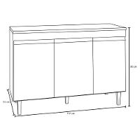 Balcão Gabinete De Pia Sem Tampo 120Cm 3 Portas Manu Branco - 2