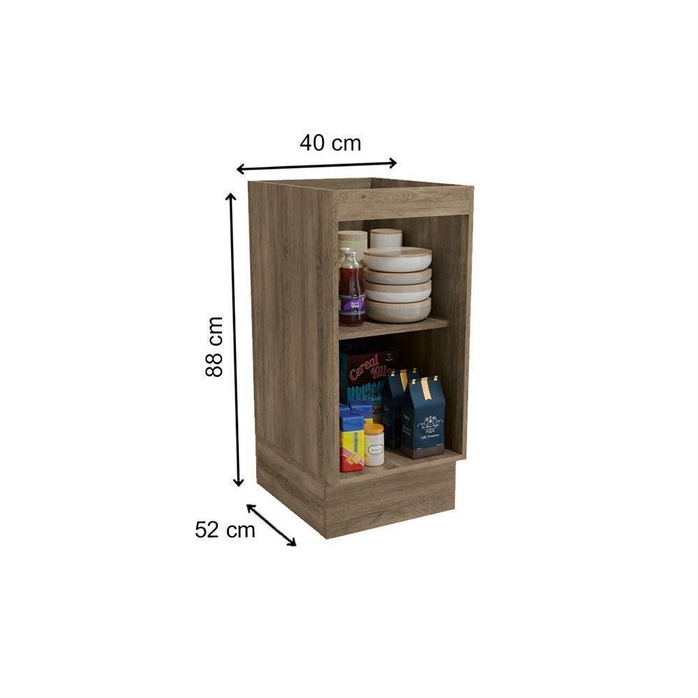 Gabinete de Cozinha Modulado  Maxxi G741 1 Porta s/ Tampo Nogal - Kappesberg - 3