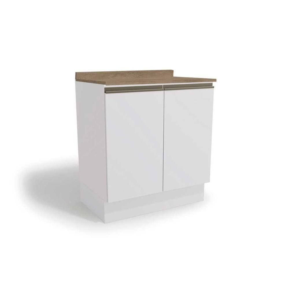 Balcão de Cozinha Maxxi G744 2 Portas c/ Tampo Nogal/Preto Brilho - Kappesberg - 5