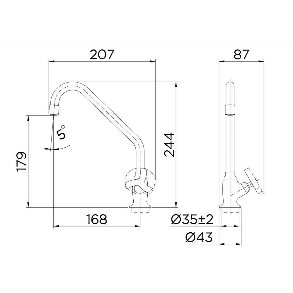 Torneira Para Cozinha De Mesa Docolprimor - Docol - 3