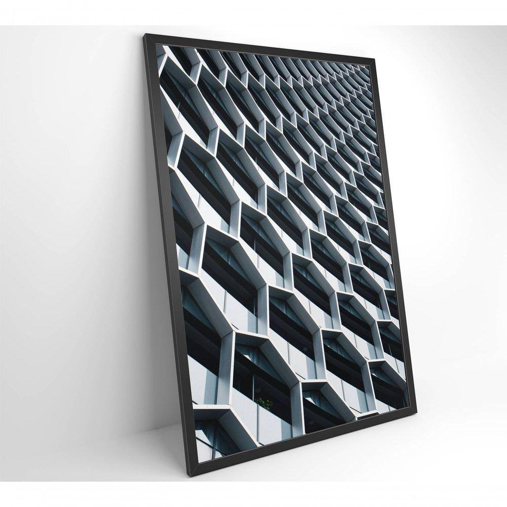 Quadro Arquitetura Hexágonos 80x120 Cm Tecido Canvas - 6