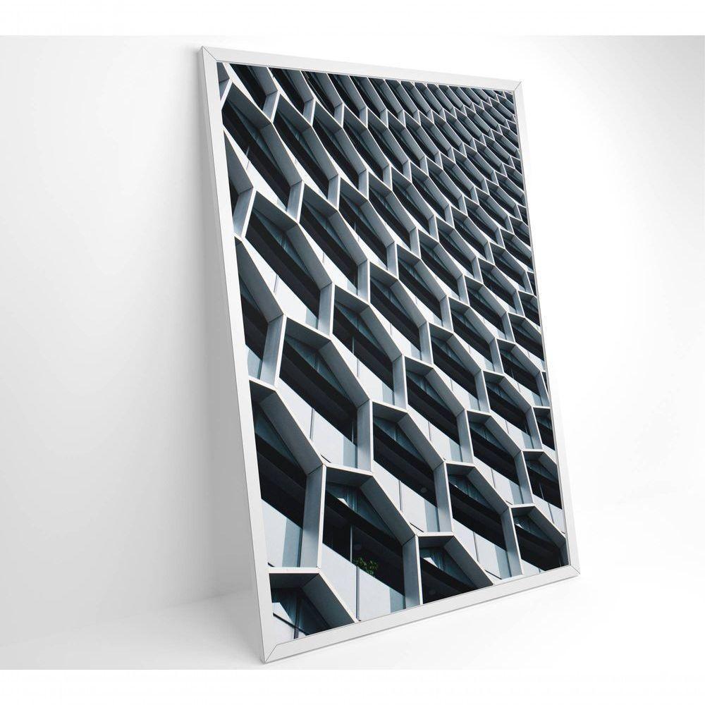 Quadro Arquitetura Hexágonos 80x120 Cm Tecido Canvas - 7