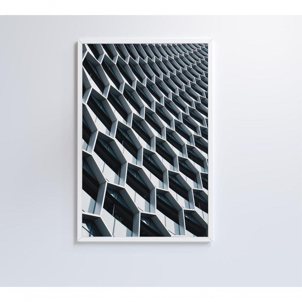 Quadro Arquitetura Hexágonos 80x120 Cm Tecido Canvas - 8