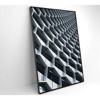 Quadro Arquitetura Hexágonos 80x120 Cm Tecido Canvas