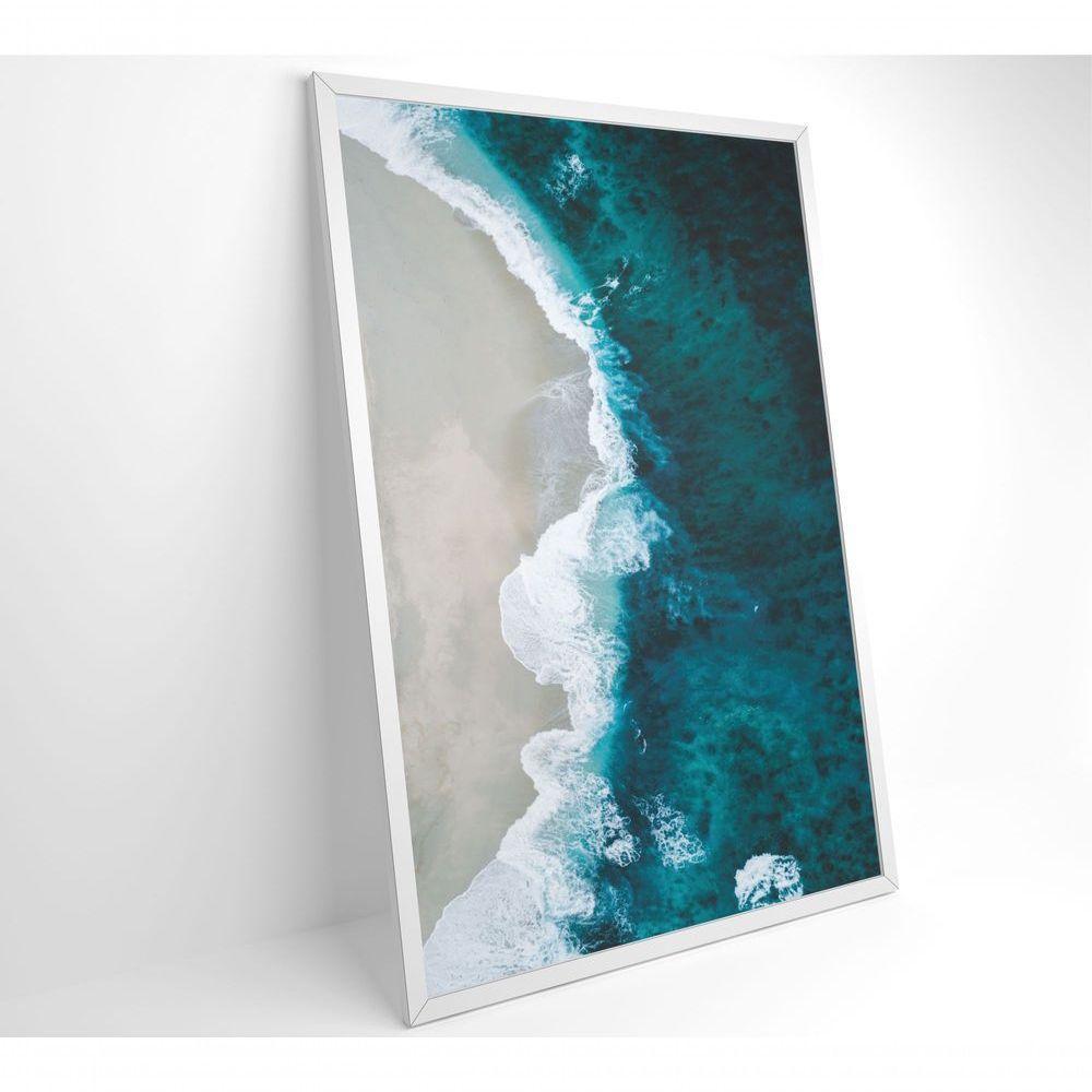 Quadro Mar Azul 60x90 Cm Vidro Impresso - 5