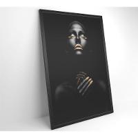 Quadro Mulher Negra Dourado Contraste 80x120 Cm Tecido Canvas - 6