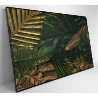 Quadro Folhas Verdes E Douradas 120x80 Cm Tecido Canvas - 3
