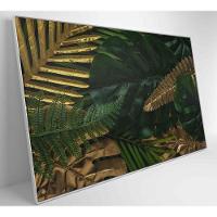 Quadro Folhas Verdes E Douradas 120x80 Cm Tecido Canvas - 7