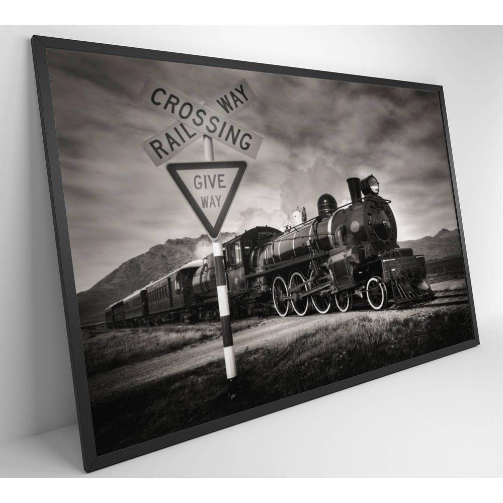 Quadro Trem A Vapor 90x60 Cm Tecido Canvas - 5