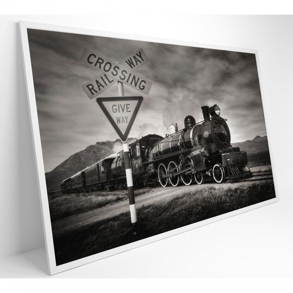 Quadro Trem A Vapor 90x60 Cm Tecido Canvas - 8