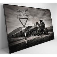 Quadro Trem A Vapor 90x60 Cm Tecido Canvas