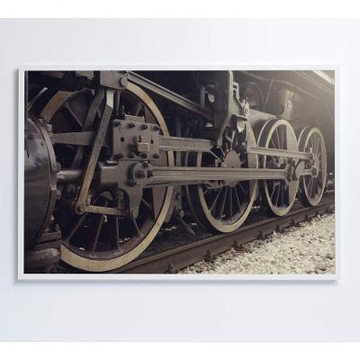 Quadro Rodas Trem 90x60 Cm Tecido Canvas