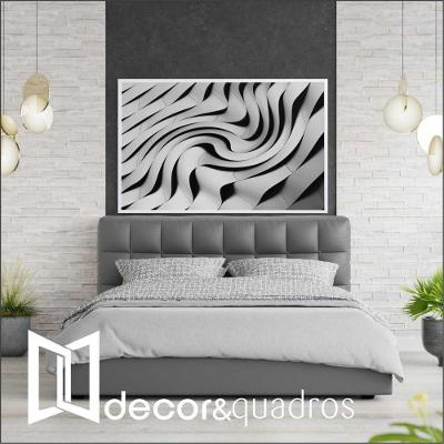 Quadro Arquitetura Ondulações 60x40 Cm Tecido Canvas