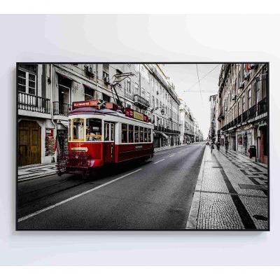 Quadro Bondinho 90x60 Cm Vidro Impresso