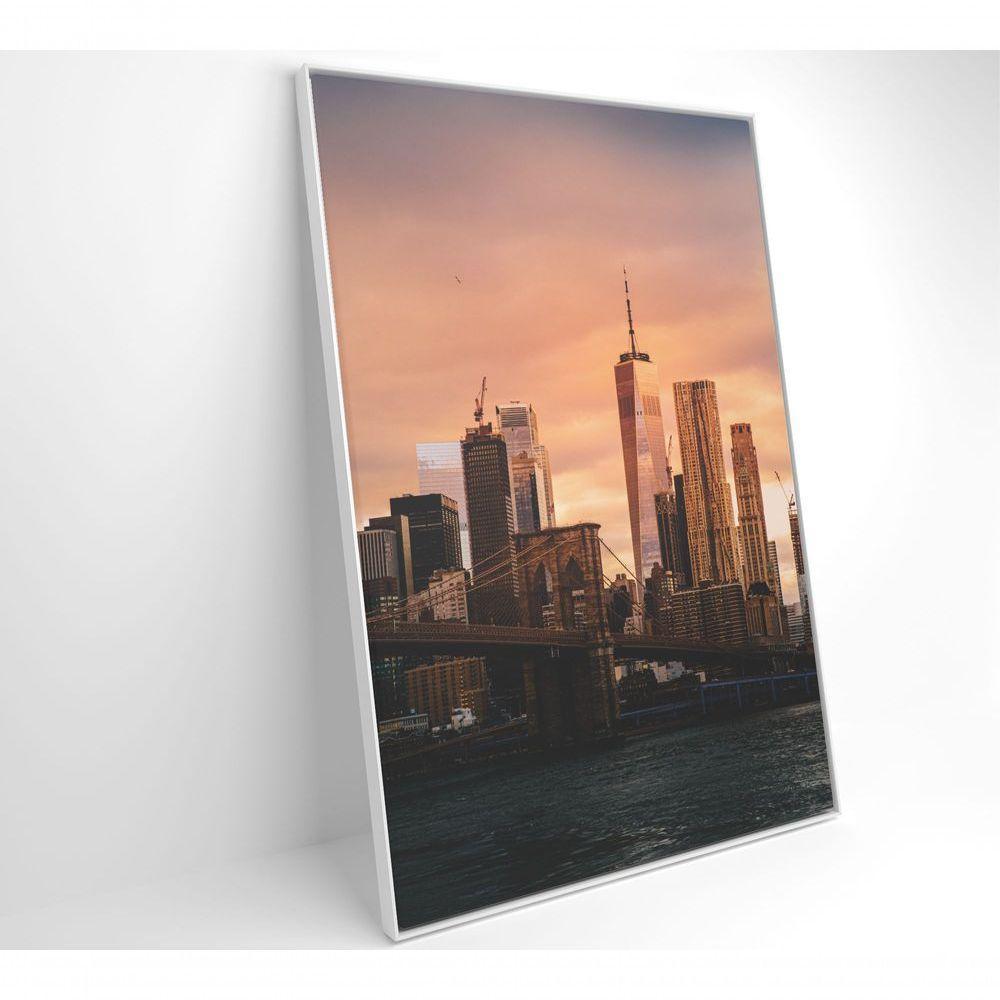 Quadro Nova York Pôr Do Sol 40x60 Cm Tecido Canvas - 2