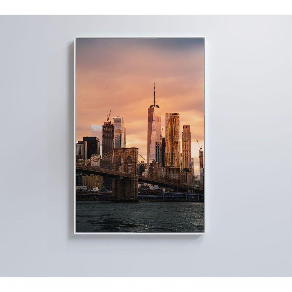 Quadro Nova York Pôr Do Sol 40x60 Cm Tecido Canvas - 3