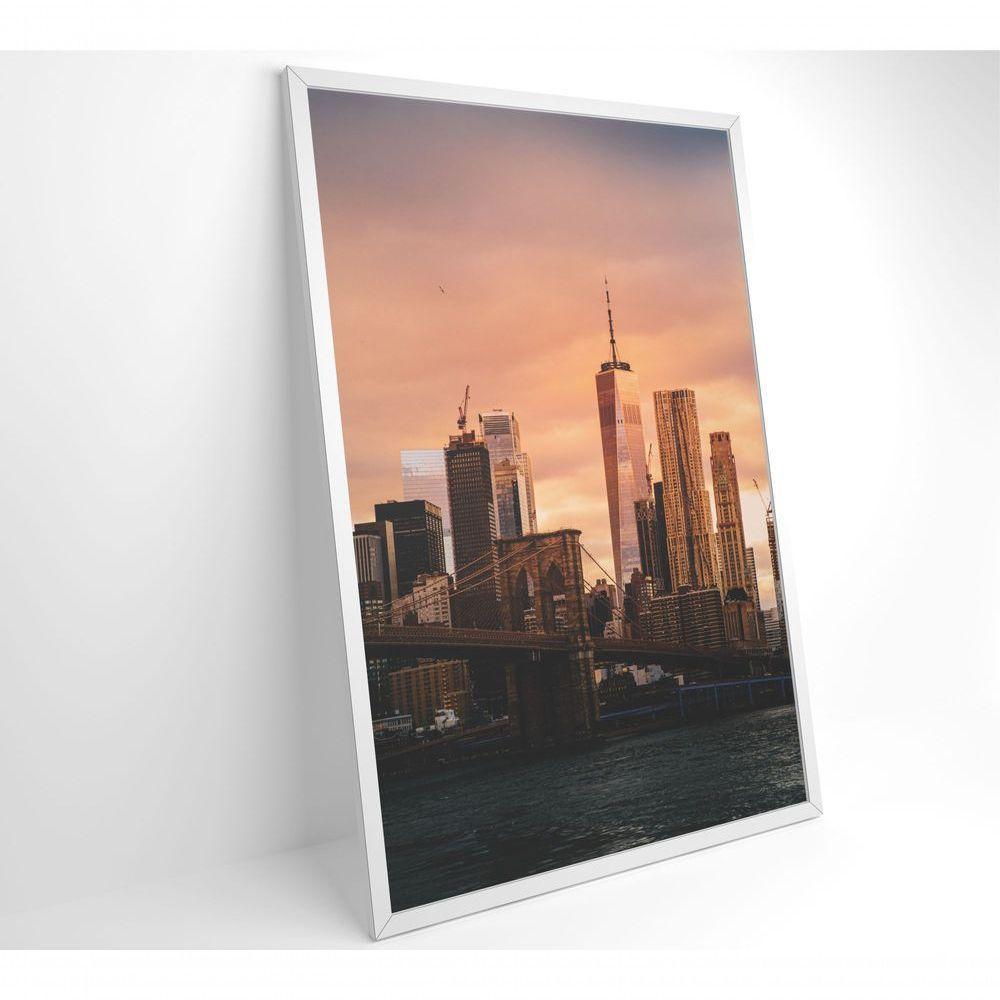 Quadro Nova York Pôr Do Sol 40x60 Cm Tecido Canvas - 6
