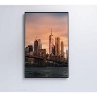 Quadro Nova York Pôr Do Sol 40x60 Cm Tecido Canvas - 1