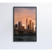 Quadro Nova York Pôr Do Sol 40x60 Cm Tecido Canvas - 5