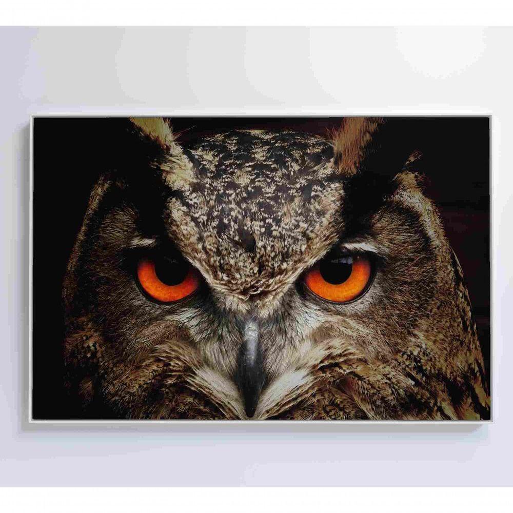 Quadro Coruja 90x60 Cm Vidro Impresso - 3