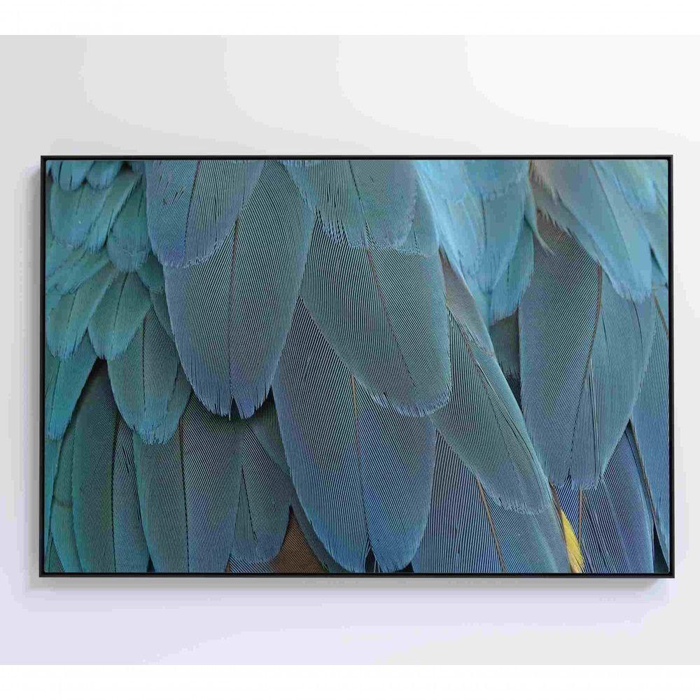 Quadro Penas Azuis 60x40 Cm Tecido Canvas - 2