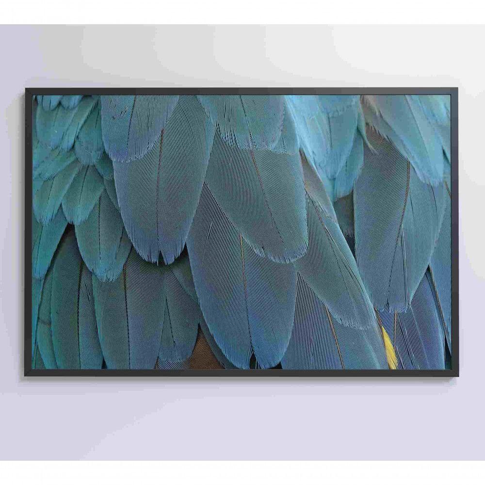 Quadro Penas Azuis 60x40 Cm Tecido Canvas - 3