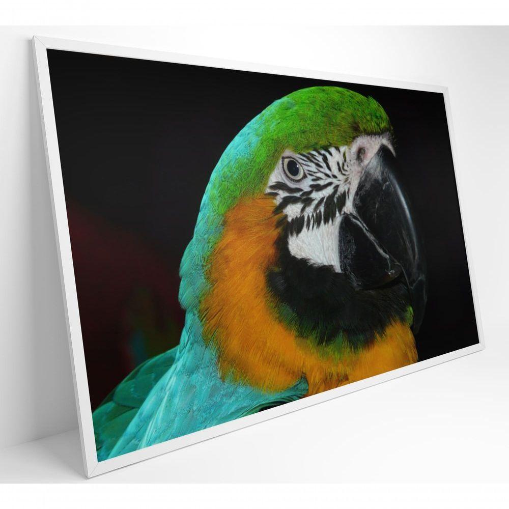 Quadro Arara Verde 60x40 Cm Tecido Canvas - 8