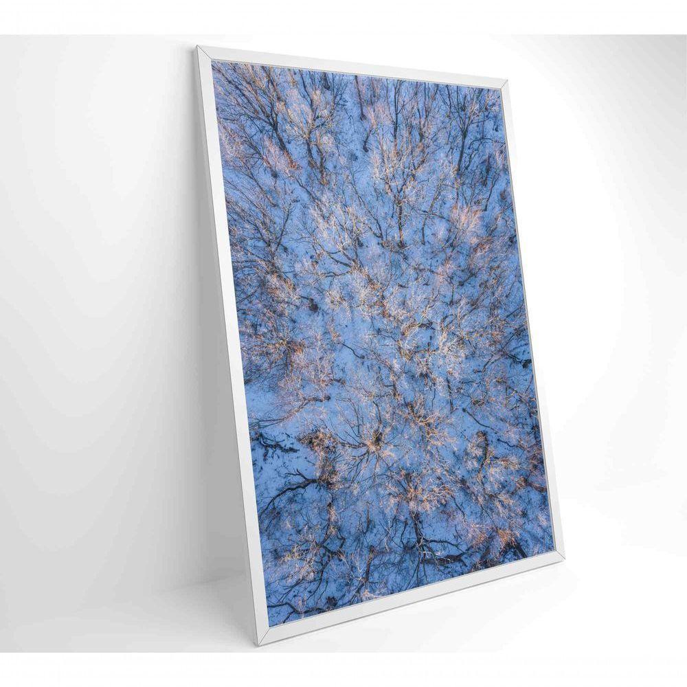 Quadro árvores Secas Neve 60x90 Cm Tecido Canvas - 4