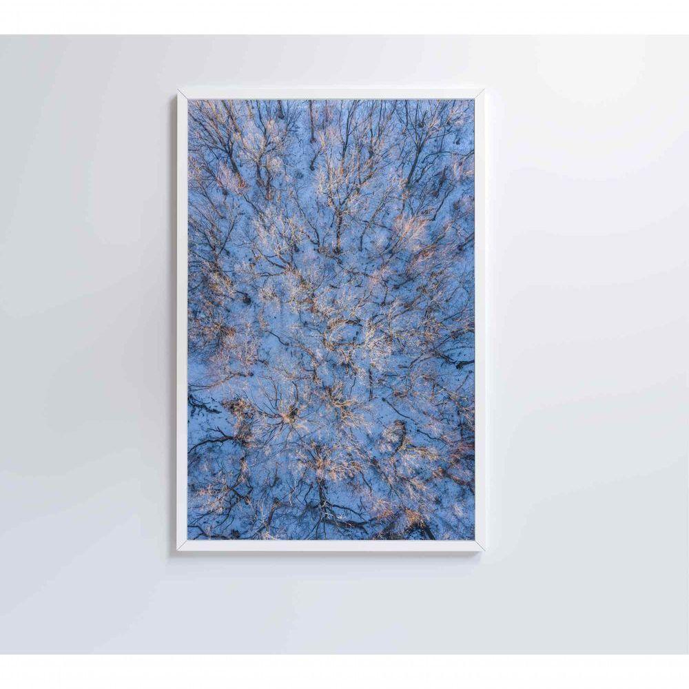 Quadro árvores Secas Neve 60x90 Cm Tecido Canvas - 5