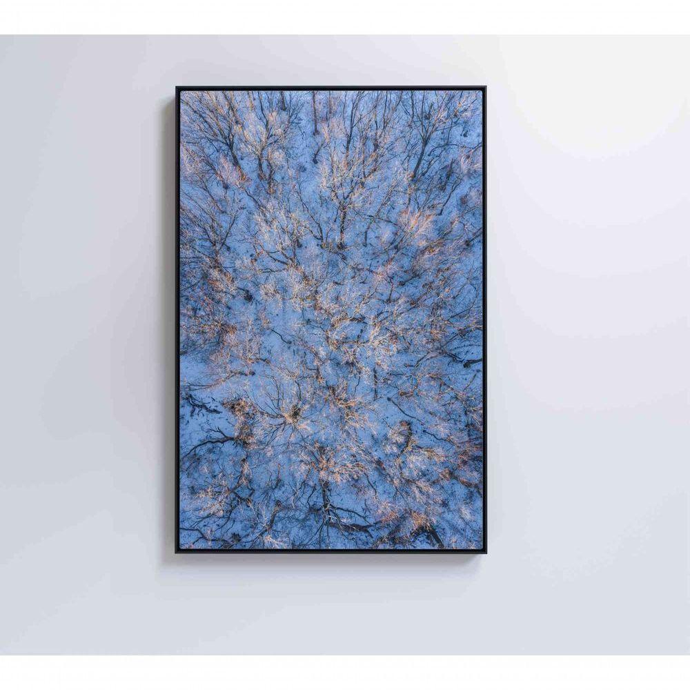 Quadro árvores Secas Neve 80x120 Cm Vidro Impresso - 3