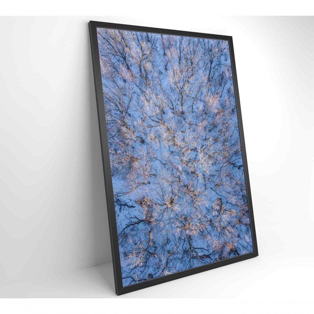 Quadro árvores Secas Neve 80x120 Cm Vidro Impresso - 6