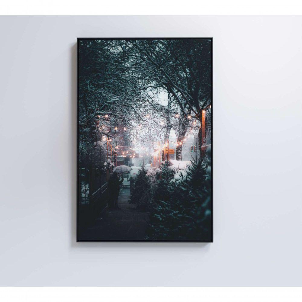 Quadro árvores Neve 80x120 Cm Tecido Canvas - 1