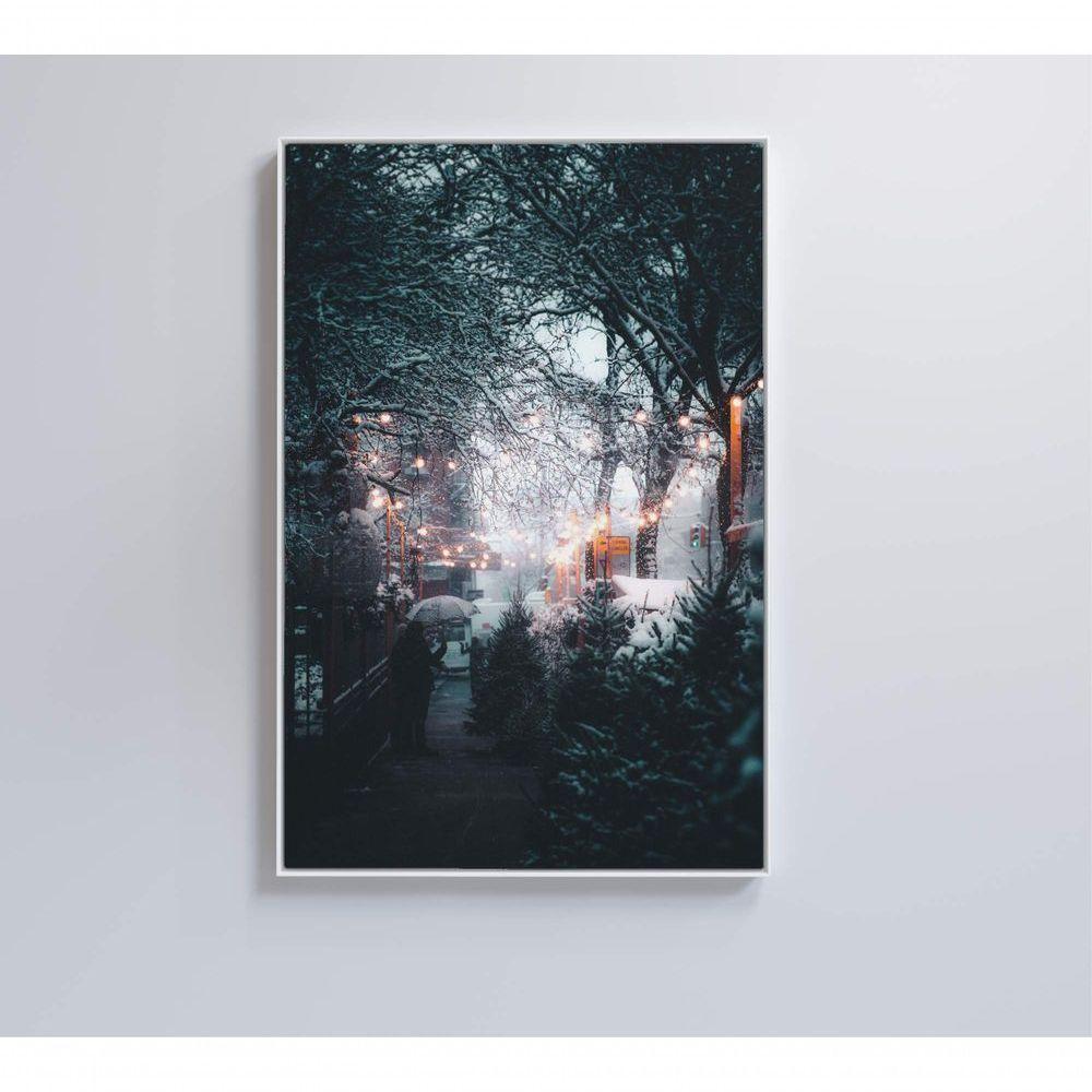 Quadro árvores Neve 80x120 Cm Tecido Canvas - 3