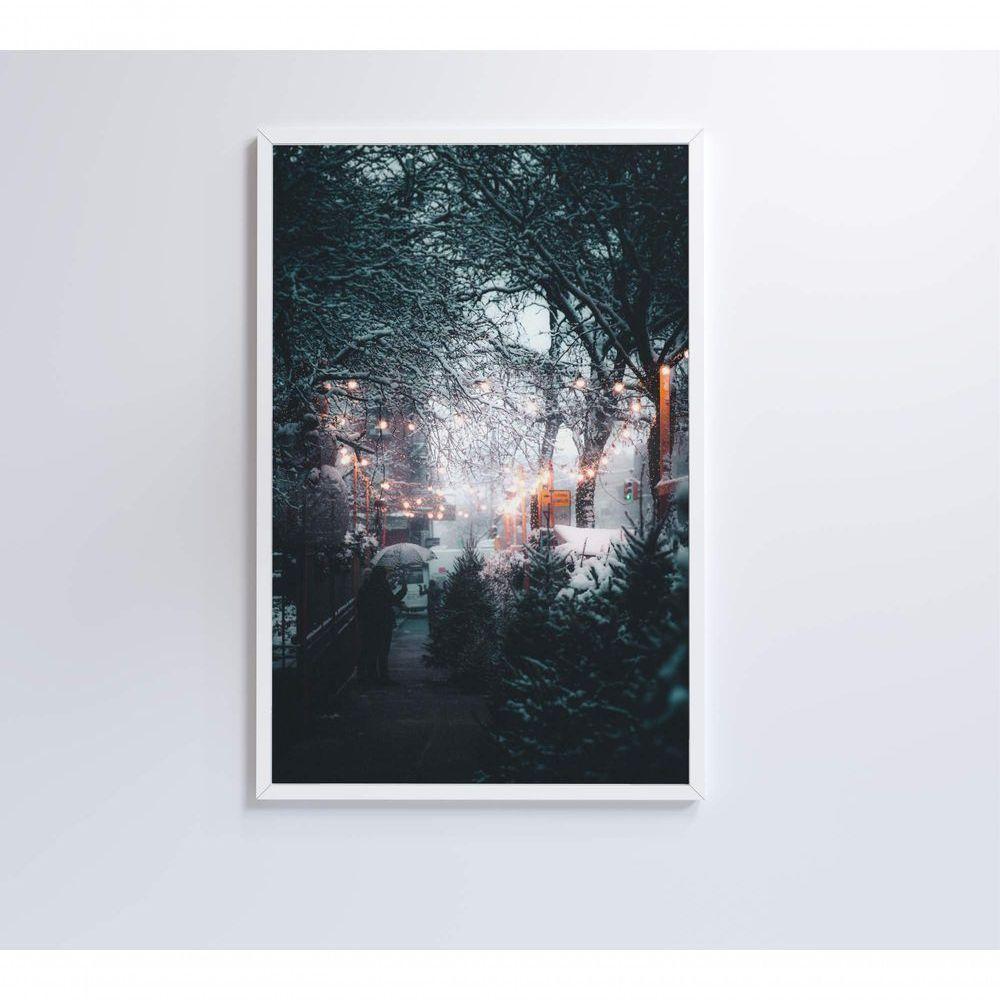 Quadro árvores Neve 80x120 Cm Tecido Canvas - 7