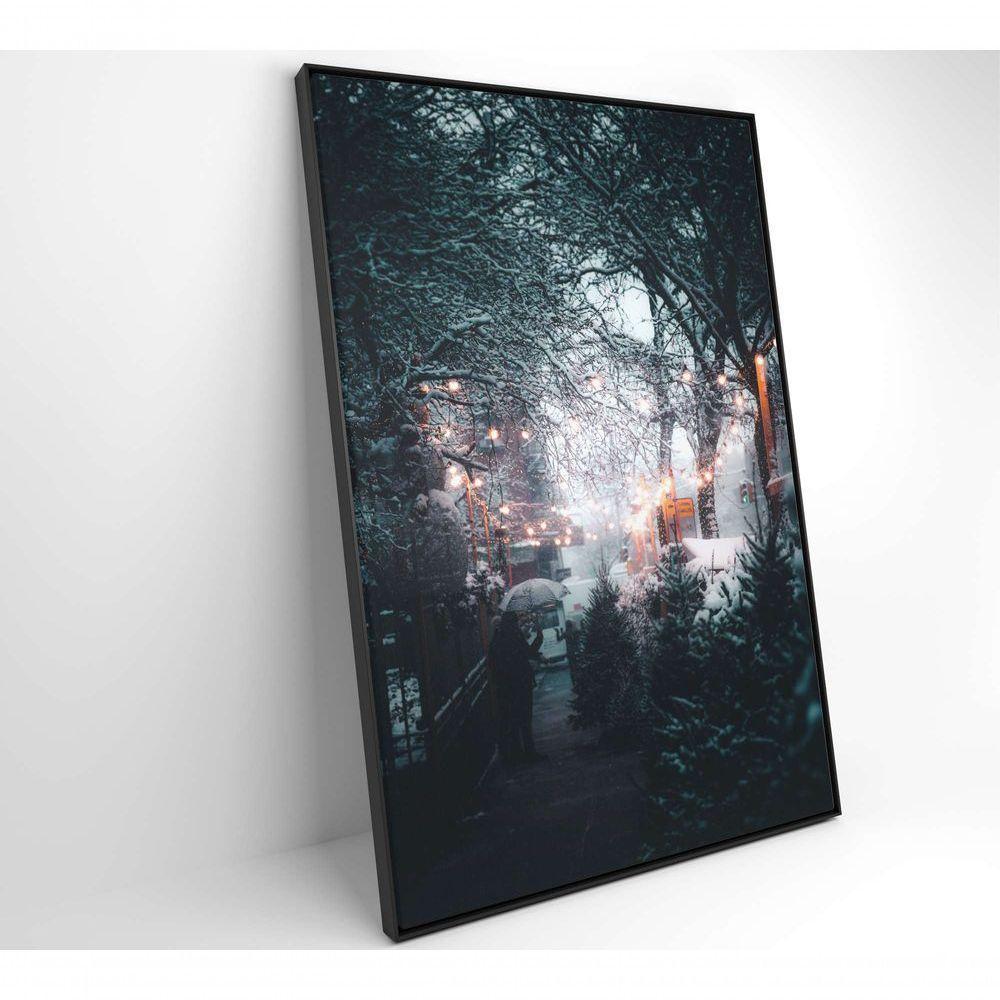 Quadro árvores Neve 80x120 Cm Tecido Canvas - 8