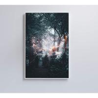 Quadro árvores Neve 80x120 Cm Tecido Canvas - 3