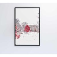 Quadro Arvore Vermelha 80x120 Cm Tecido Canvas - 3