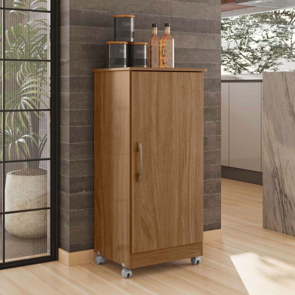 Armário Multiuso Organizador 1 Porta C/Rodízio Naturalle - 3