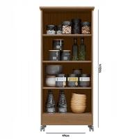 Armário Multiuso Organizador 1 Porta C/Rodízio Naturalle - 2