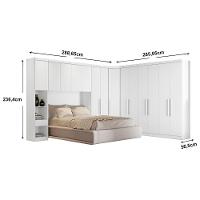 Quarto Modulado Bari Rizon 5 Peças 1 Armário Ponte + 1 Closet + 2 Guarda Roupas + 1 Complemento QC203 Cumaru - 9