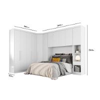 Quarto Modulado Bari Rizon 5 Peças 1 Armário Ponte + 1 Closet + 2 Guarda Roupas + 1 Complemento QC202 Cumaru - 8