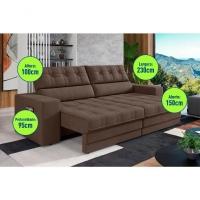 Sofá Omega Plus 2,30m Retrátil/reclinável Suede Marrom - Xflex - 5