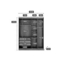 Quarto Rizon 5 Peças (1 Armário Ponte 1 Closet 2 Guarda Roupas 1 Complemento) Freijo Cumaru C- Fendi - 6